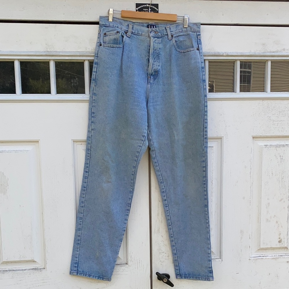 VTG Gap 100% Cotton Reverse Fit Tapered High Waisted Stone Washed Jeans 15/16